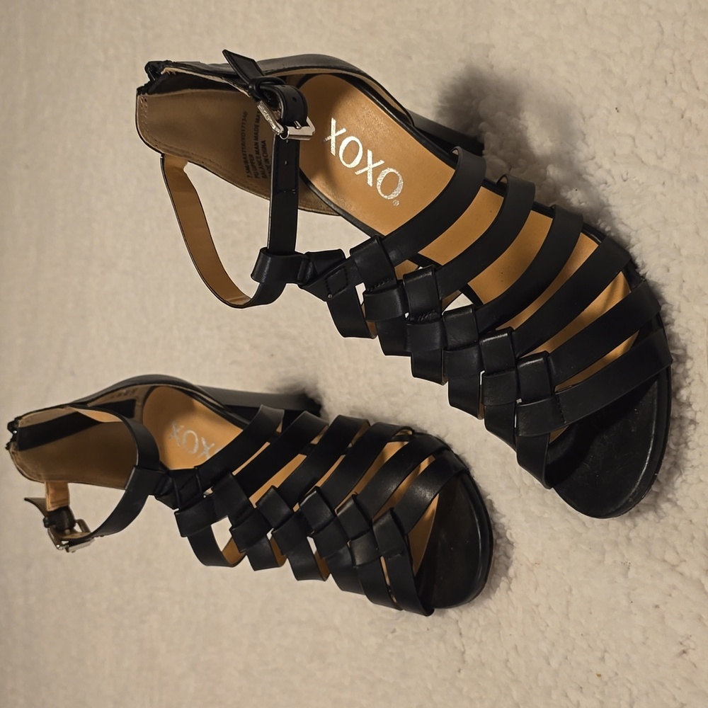 XOXO Black Strappy Heels - Picture 5 of 12